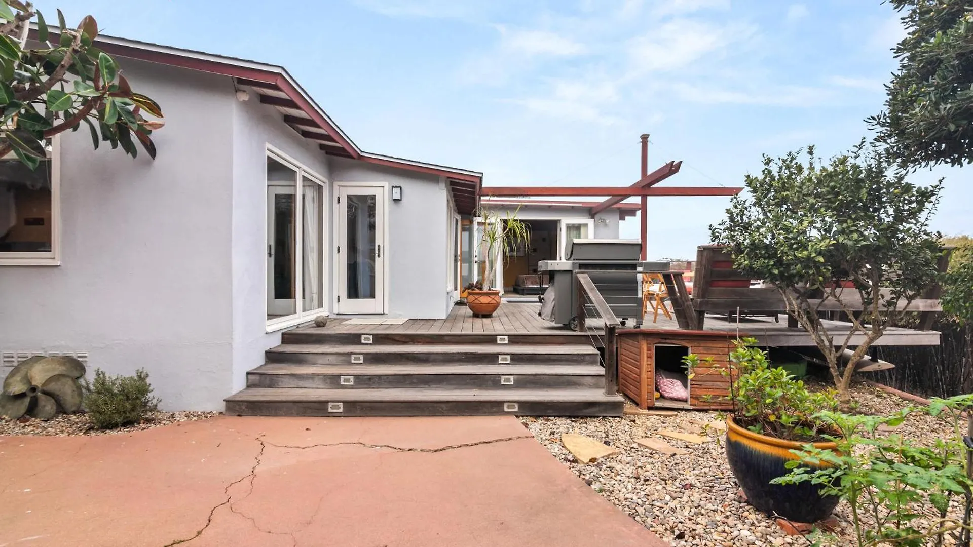 Boho-style Point Loma Retreat Large Outdoor Deck *